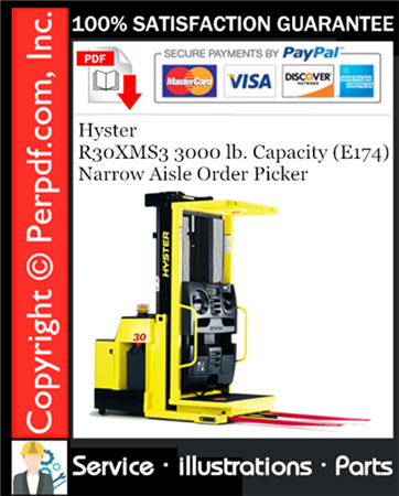 Hyster R30XMS3 3000 lb. Capacity (E174) Narrow Aisle Order Picker Parts Manual