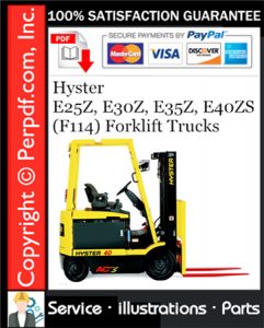 Hyster E25Z, E30Z, E35Z, E40ZS (F114) Forklift Trucks Parts Manual