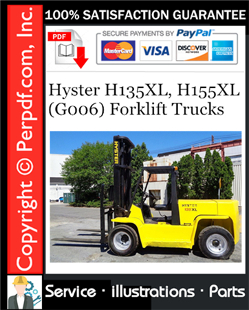Hyster H135XL, H155XL (G006) Forklift Trucks Parts Manual