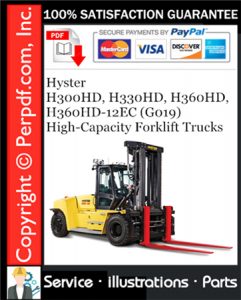 Hyster H300HD, H330HD, H360HD, H360HD-12EC (G019) High-Capacity Forklift Trucks Parts Manual