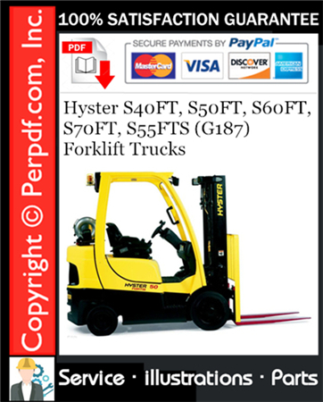 Hyster S40FT, S50FT, S60FT, S70FT, S55FTS (G187) Forklift Trucks Parts Manual