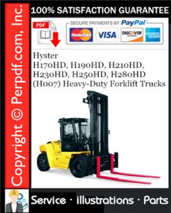 Hyster H170HD, H190HD, H210HD, H230HD, H250HD, H280HD (H007) Heavy-Duty Forklift Trucks Parts Manual