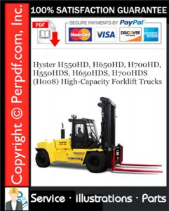 Hyster H550HD, H650HD, H700HD, H550HDS, H650HDS, H700HDS (H008) High-Capacity Forklift Trucks Parts Manual