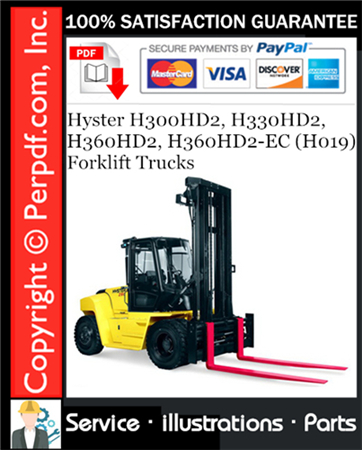 Hyster H300HD2, H330HD2, H360HD2, H360HD2-EC (H019) Forklift Trucks Parts Manual