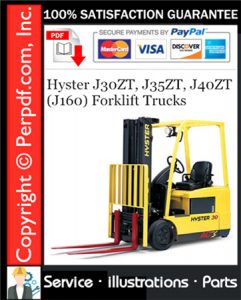 Hyster J30ZT, J35ZT, J40ZT (J160) Forklift Trucks Parts Manual