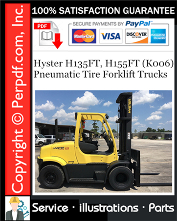 Hyster H135FT, H155FT (K006) Pneumatic Tire Forklift Trucks Parts Manual