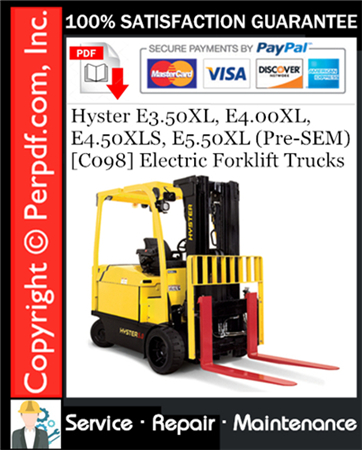 Hyster E3.50XL, E4.00XL, E4.50XLS, E5.50XL (Pre-SEM) [C098] Electric Forklift Trucks