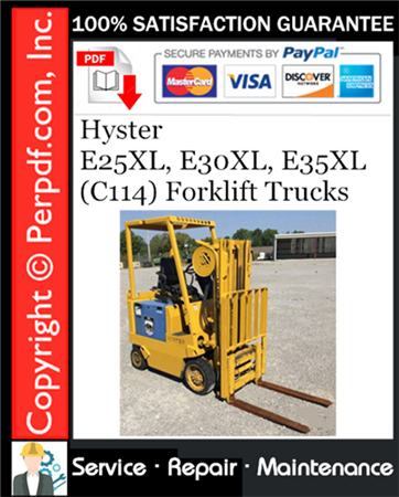 Hyster E25XL, E30XL, E35XL (C114) Forklift Trucks Service Repair Manual