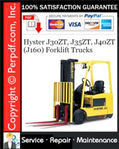 Hyster J30ZT, J35ZT, J40ZT (J160) Forklift Trucks Service Repair Manual