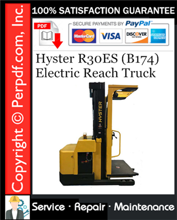 Hyster R30ES (B174) Electric Reach Truck Service Repair Manual