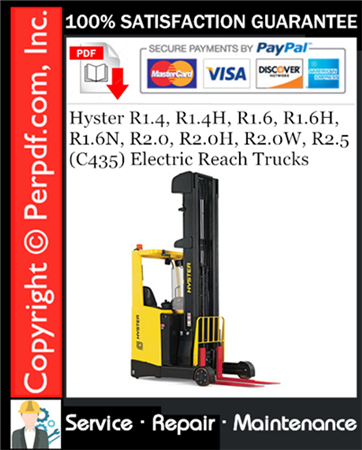 Hyster R1.4, R1.4H, R1.6, R1.6H, R1.6N, R2.0, R2.0H, R2.0W, R2.5 (C435) Electric Reach Trucks