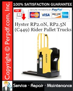 Hyster RP2.0N, RP2.5N (C449) Rider Pallet Trucks Service Repair Manual