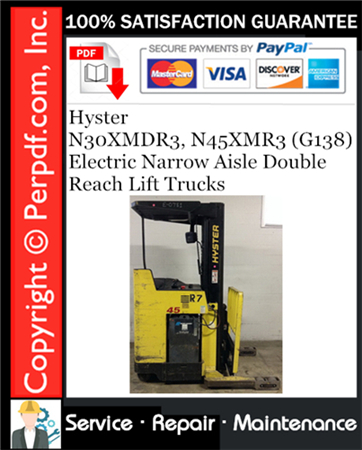 Hyster N30XMDR3, N45XMR3 (G138) Electric Narrow Aisle Double Reach Lift Trucks