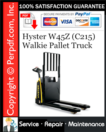 Hyster W45Z (C215) Walkie Pallet Truck Service Repair Manual