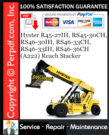 Hyster R45-27IH, RS45-30CH, RS46-30IH, RS46-33CH, RS46-33IH, RS46-36CH