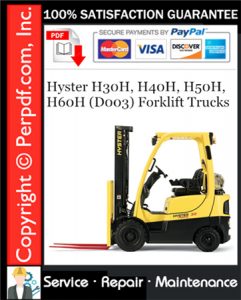 Hyster H30H, H40H, H50H, H60H (D003) Forklift Trucks Service Repair Manual