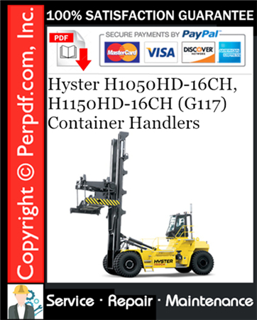Hyster H1050HD-16CH, H1150HD-16CH (G117) Container Handlers Service Repair Manual