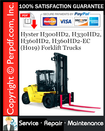 Hyster H300HD2, H330HD2, H360HD2, H360HD2-EC (H019) Forklift Trucks Service Repair Manual