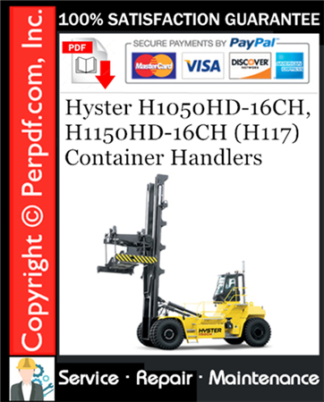 Hyster H1050HD-16CH, H1150HD-16CH (H117) Container Handlers Service Repair Manual