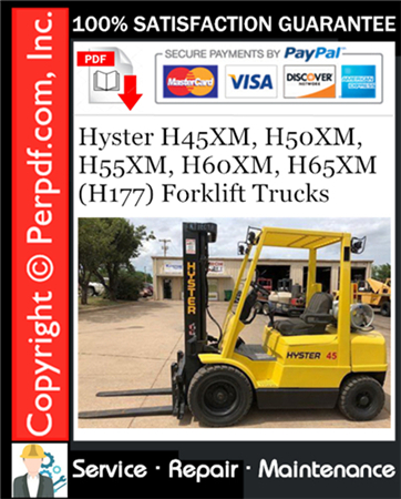 Hyster H45XM, H50XM, H55XM, H60XM, H65XM (H177) Forklift Trucks Service Repair Manual