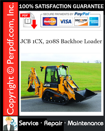 JCB 1CX, 208S Backhoe Loader Service Repair Manual