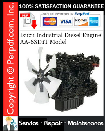 Isuzu Industrial Diesel Engine AA-6SD1T Model Service Repair Manual