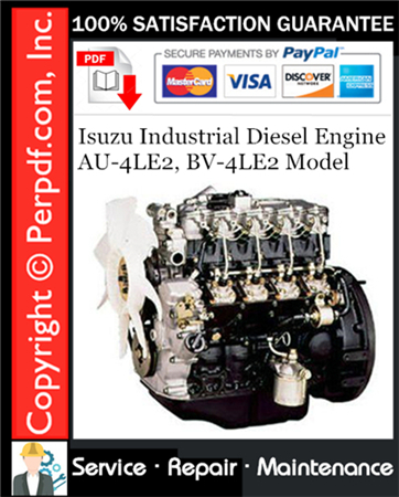 Isuzu Industrial Diesel Engine AU-4LE2, BV-4LE2 Model Service Repair Manual