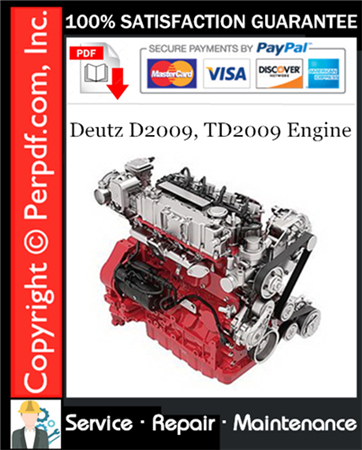 Deutz D2009, TD2009 Engine Service Repair Manual Download