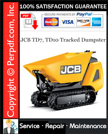 JCB TD7, TD10 Tracked Dumpster Service Repair Manual