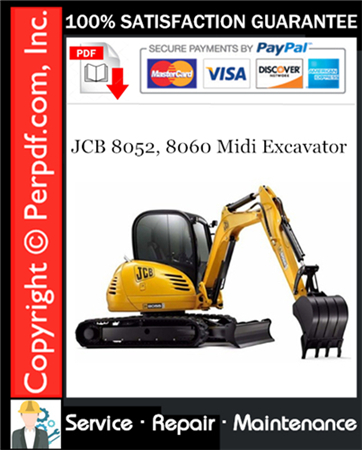 JCB 8052, 8060 Midi Excavator Service Repair Manual