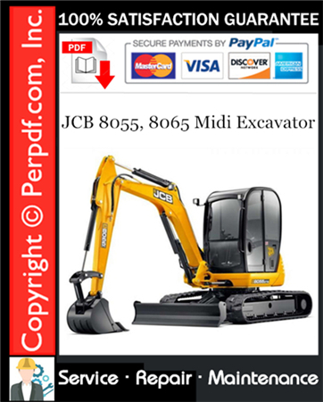 JCB 8055, 8065 Midi Excavator Service Repair Manual