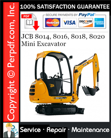 JCB 8014, 8016, 8018, 8020 Mini Excavator Service Repair Manual