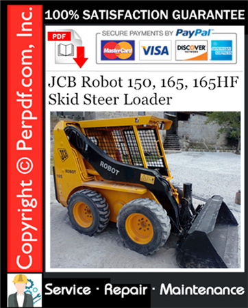 JCB Robot 150, 165, 165HF Skid Steer Loader Service Repair Manual