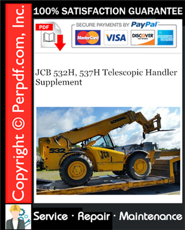 JCB 532H, 537H Telescopic Handler Supplement Service Manual