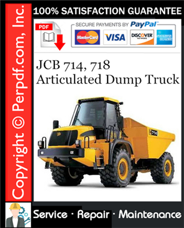 JCB 714, 718 Articulated Dump Truck Service Repair Manual