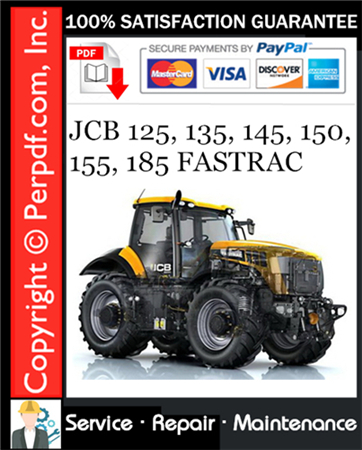 JCB 125, 135, 145, 150, 155, 185 FASTRAC Service Repair Manual