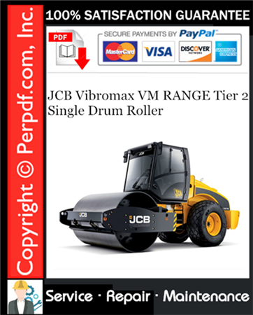 JCB Vibromax VM RANGE Tier 2 Single Drum Roller Service Repair Manual