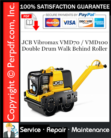 JCB Vibromax VMD70 / VMD100 Double Drum Walk Behind Roller Service Repair Manual