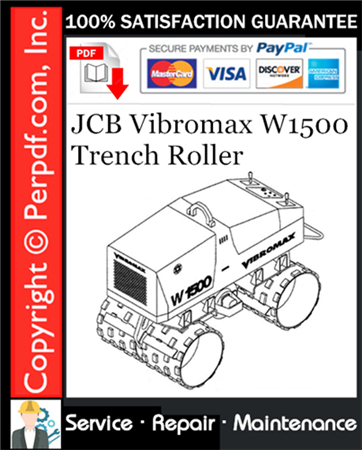 JCB Vibromax W1500 Trench Roller Service Repair Manual