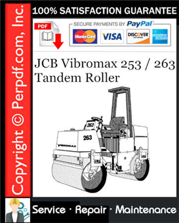 JCB Vibromax 253 / 263 Tandem Roller Service Repair Manual