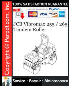 JCB Vibromax 255 / 265 Tandem Roller Service Repair Manual