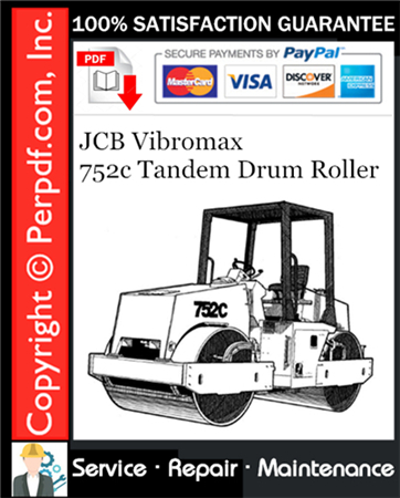 JCB Vibromax 752c Tandem Drum Roller Service Repair Manual