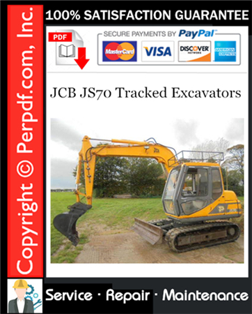 JCB JS70 Tracked Excavators Service Repair Manual