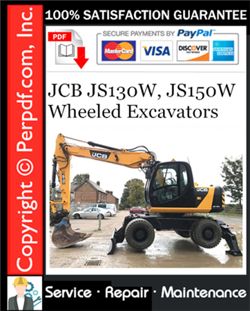 JCB JS130W, JS150W Wheeled Excavators Service Repair Manual