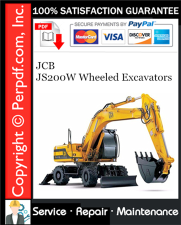 JCB JS200W Wheeled Excavators Service Repair Manual