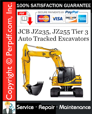 JCB JZ235, JZ255 Tier 3 Auto Tracked Excavators Service Repair Manual