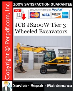 JCB JS200W Tier 3 Wheeled Excavators Service Repair Manual