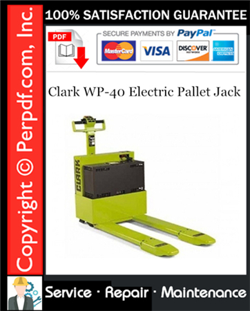 Clark WP-40 Electric Pallet Jack Service Repair Manual