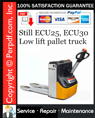 Still ECU25, ECU30 Low lift pallet truck Service Repair Manual