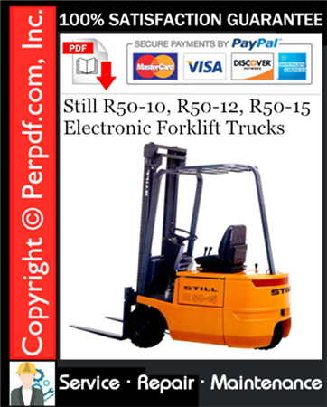 Still R50-10, R50-12, R50-15 Electronic Forklift Trucks Service Repair Manual